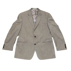 Chaps Men's Size 44R Sport Coat Blazer Jacket Rayon Blend Textured Gray 2 Button